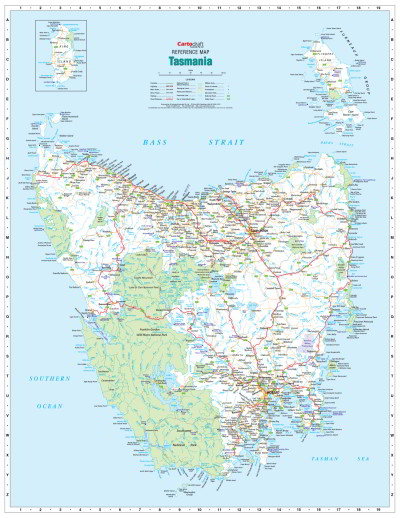 Tasmania Reference Map Large