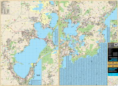 Central Coast UBD Gregorys 289 Street Wall Map  
