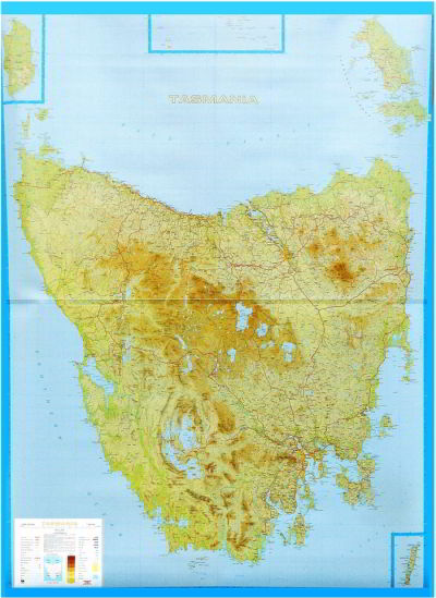 Tasmania 4 Sheet Wall Map