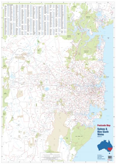 Sydney & New South Wales Postcode Map