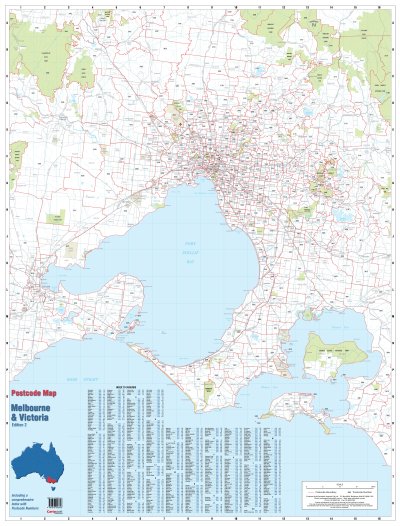 Melbourne & Victoria Postcode Map