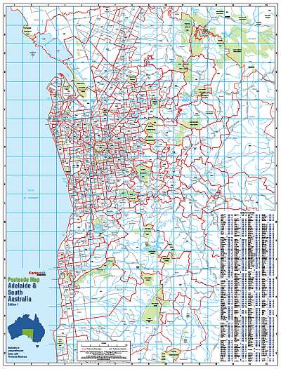 Adelaide Postcode Map